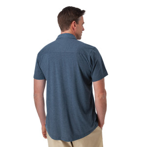 Riley Button Front Knit Shirt Blue Wing Teal back