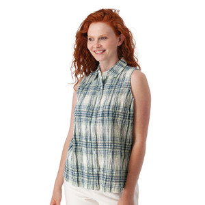 Linnet Organic Cotton Textured Tank Top Jadeite Green