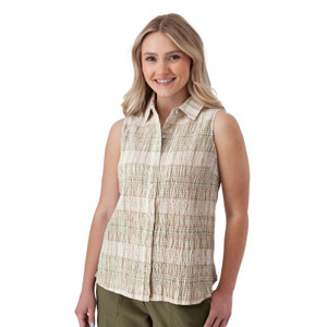 Linnet Organic Cotton Textured Tank Top Reseda Green