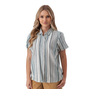 Jacey Spread Collar Top Blue