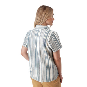 Jacey Spread Collar Top Blue back