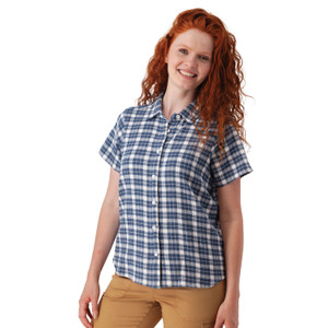 Jacey Spread Collar Top Indigo Blue alt 1