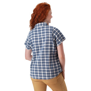 Jacey Spread Collar Top Indigo Blue back