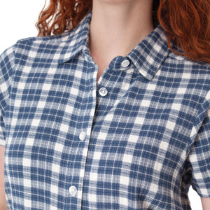 Jacey Spread Collar Top Indigo Blue detail