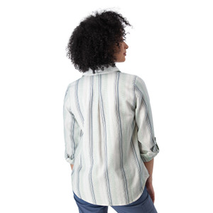 Plumas Y-Neck Shirt Ceramic Blue Stripe back