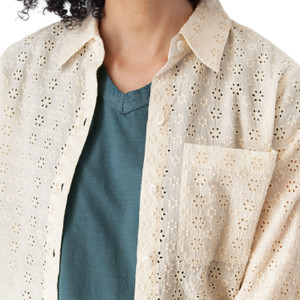 Jaylin Eyelet Long Sleeve Antique White detail