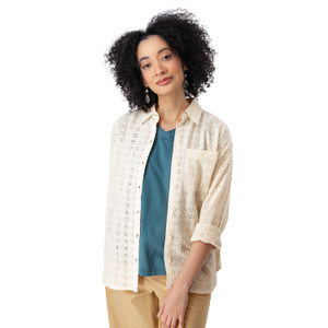 Jaylin Eyelet Long Sleeve Antique White alt 1