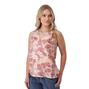 Kassie Split Neck Printed Tank Top Rose alt 1