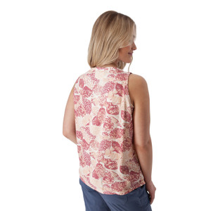 Kassie Split Neck Printed Tank Top Rose back