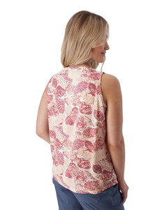 Kassie Split Neck Printed Tank Top Rose back