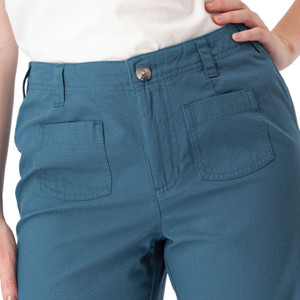 Harris Cotton Ripstop Wide Leg Pant Mallard Blue detail