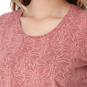 Daystar Elbow Sleeve Printed Top Dusty Rose Pink detail
