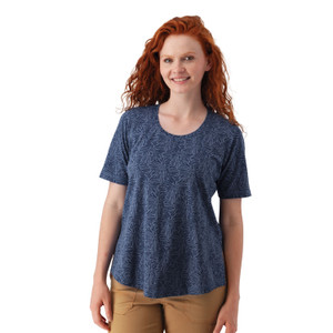 Daystar Elbow Sleeve Printed Top Vintage Indigo Blue alt 1