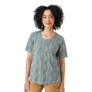 Daystar Elbow Sleeve Printed Top Jadeite Green alt 1