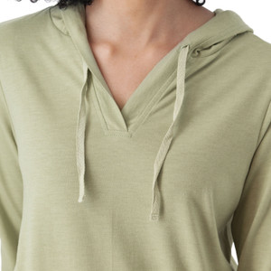 Mari Pull-On Hoodie Reseda Green detail