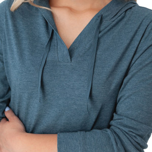 Mari Pull-On Hoodie Mallard Blue detail