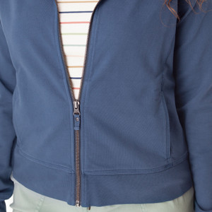 Inola Zip Up Hoodie Vintage Indigo Blue detail