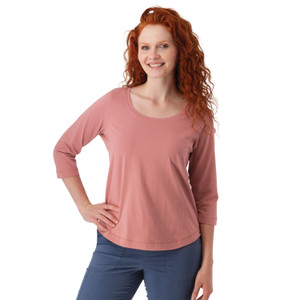 Magnolia Solid 3/4 Sleeve Top Dusty Rose Pink alt 1