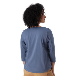 Magnolia Solid 3/4 Sleeve Top Vintage Indigo Blue back