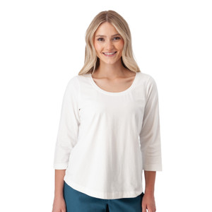 Magnolia Solid 3/4 Sleeve Top White