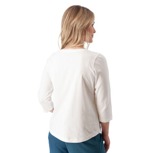 Magnolia Solid 3/4 Sleeve Top White back