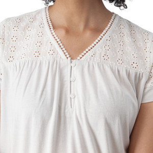 Ansley Eyelet Top White detail 2