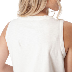 Finley V-Neck Tank Top White back detail