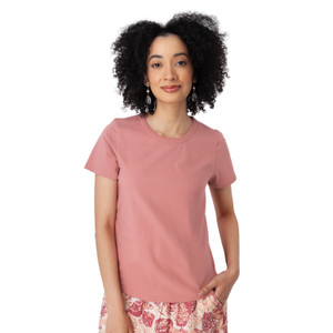 Basis Solid Organic Cotton T-Shirt Dusty Rose Pink alt 1