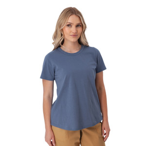 Basis Solid Organic Cotton T-Shirt Vintage Indigo Blue alt 1