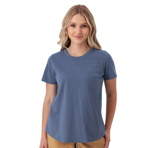 Basis Solid Organic Cotton T-Shirt Vintage Indigo Blue