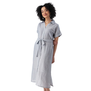 Elowyn Dolman Midi Shirtdress Midnight Blue