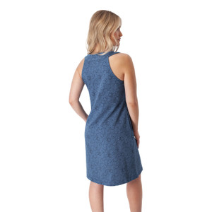 Bellamy Printed French Terry Dress Indigo Blue back