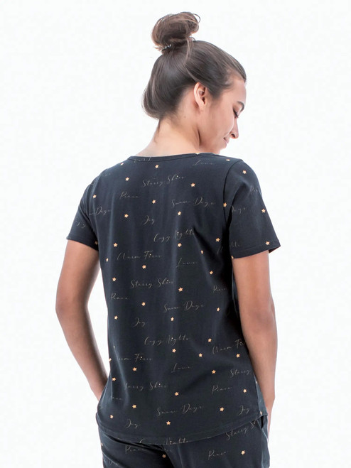 Winter Night Short Sleeve Pajama Top back
