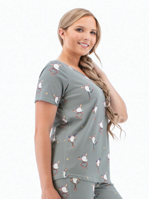 Dancing Gnome Short Sleeve Pajama Top alt 1