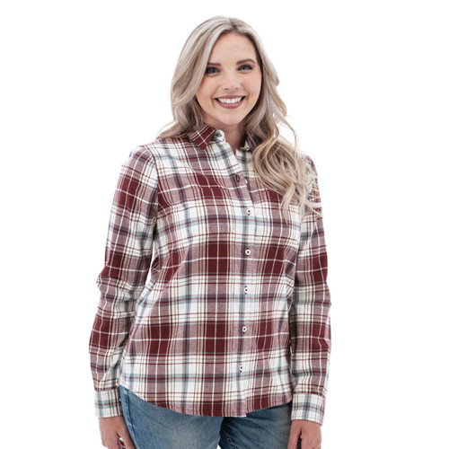 Salina Organic Plaid Shirt studio alt 1 windsor wine