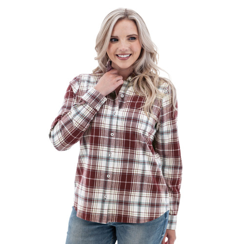 Salina Organic Plaid Shirt studio windsor wine