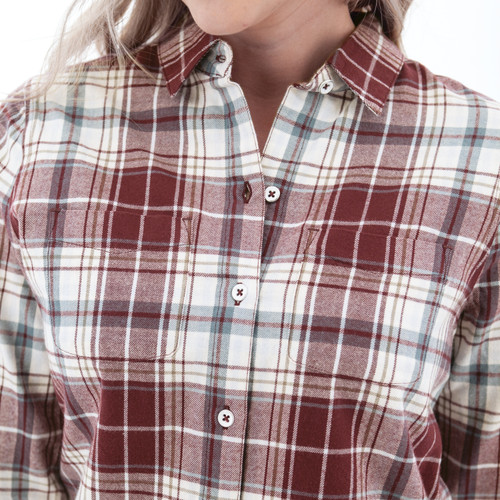 Salina Organic Plaid Shirt studio alt 2 windsor wine