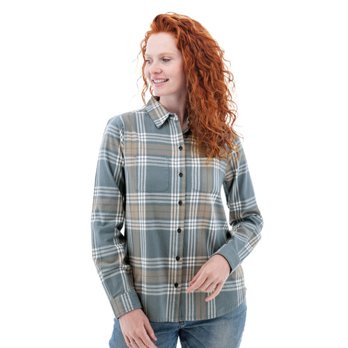 Salina Organic Plaid Shirt studio smoke blue