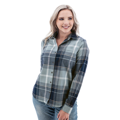 Salina Organic Plaid Shirt studio dark blue