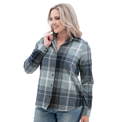 Salina Organic Plaid Shirt studio alt 1 dark blue