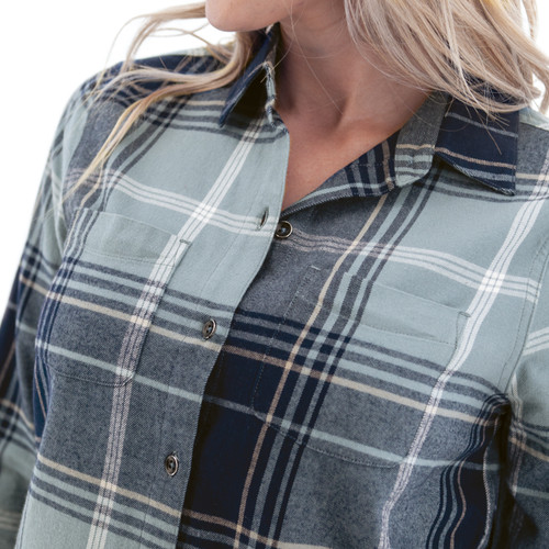 Salina Organic Plaid Shirt studio alt 2 dark blue