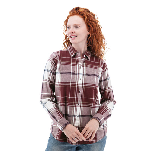 Salina Organic Plaid Shirt studio mahogany