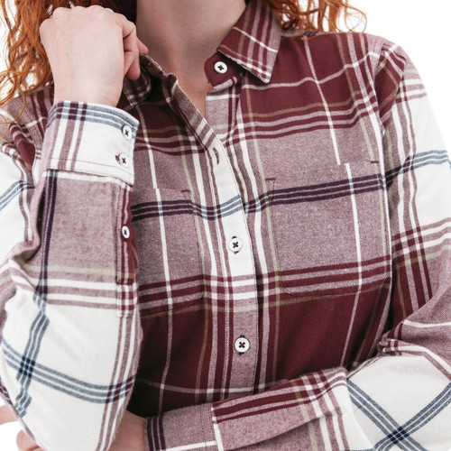 Salina Organic Plaid Shirt studio alt 2 mahogany