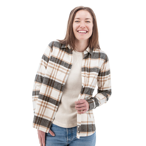 Salina Organic Plaid Shirt studio white