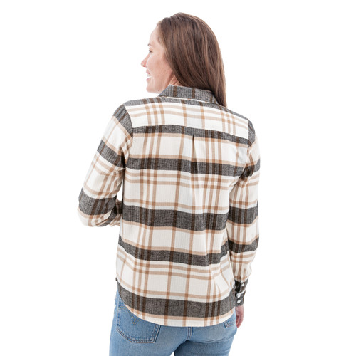 Salina Organic Plaid Shirt studio back white