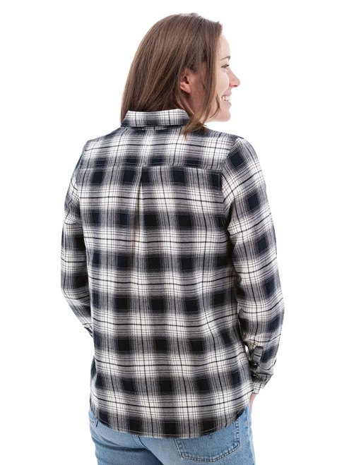 Salina Organic Plaid Shirt studio back black