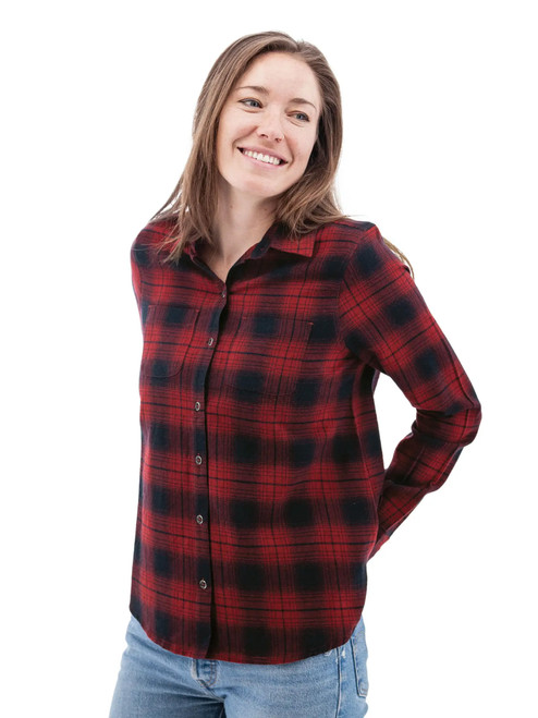 Salina Organic Plaid Shirt studio alt1 sun-dried tomato