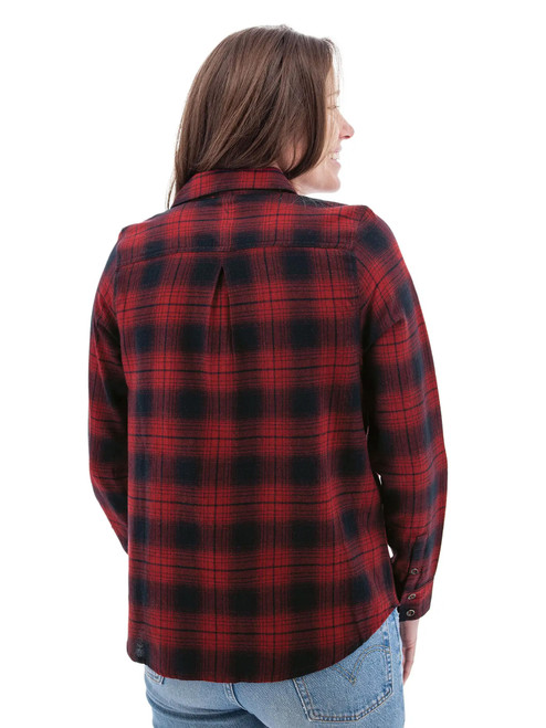 Salina Organic Plaid Shirt studio back sun-dried tomato