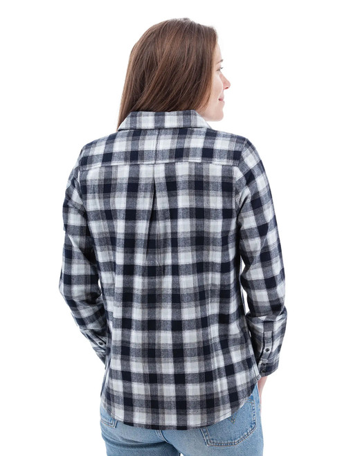 Salina Organic Plaid Shirt studio back blue