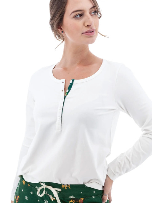 Holiday Dog Organic Pajama Henley studio alt 1